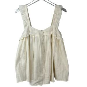 Apiece Apart Cream Ruffle Blouse